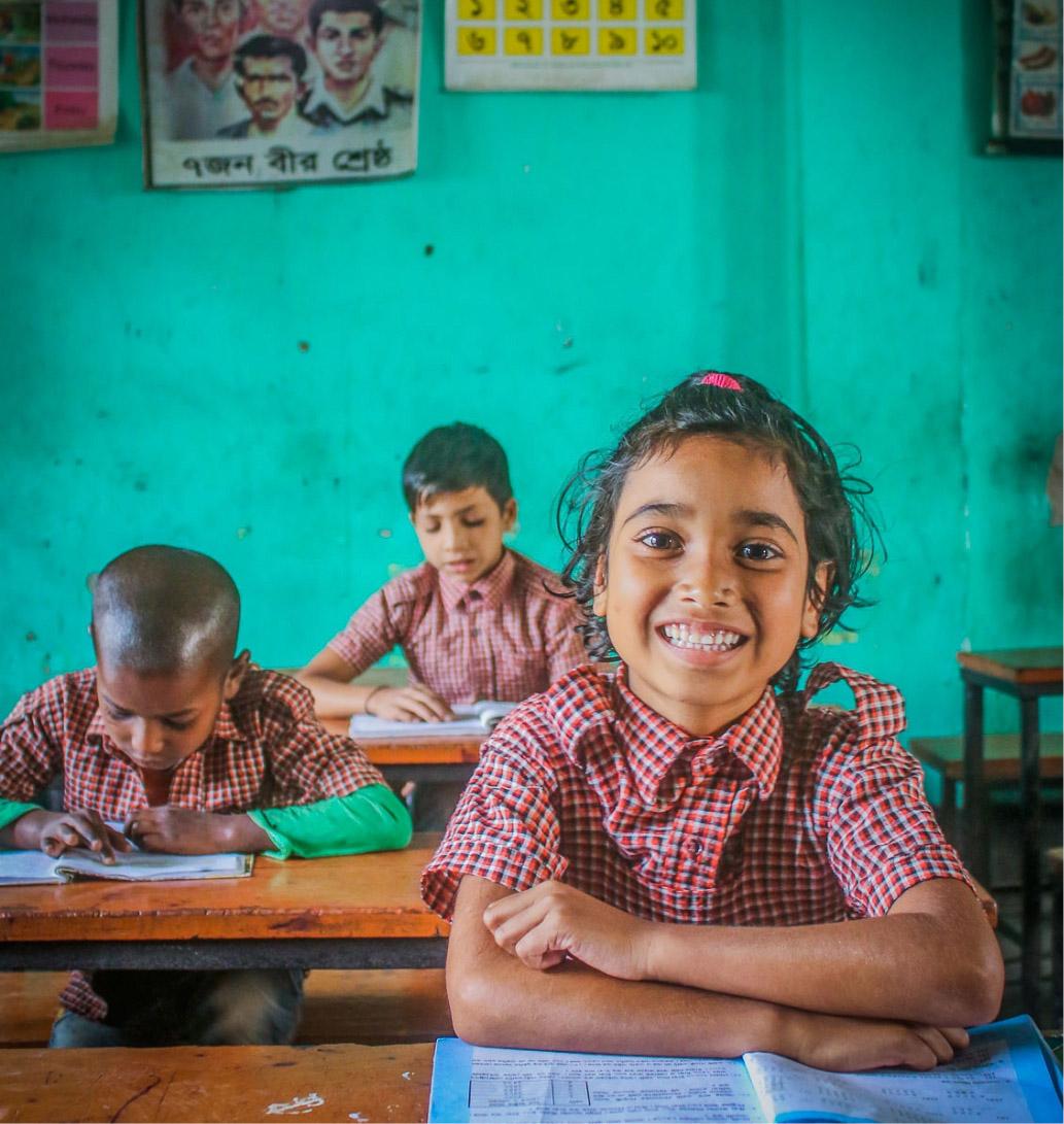 Picture of a student in her classroom
